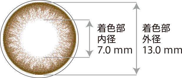 着色部内径:7.0mm 着色部外径:13.0mm